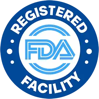 Nervecept made in an FDA registered facility badge