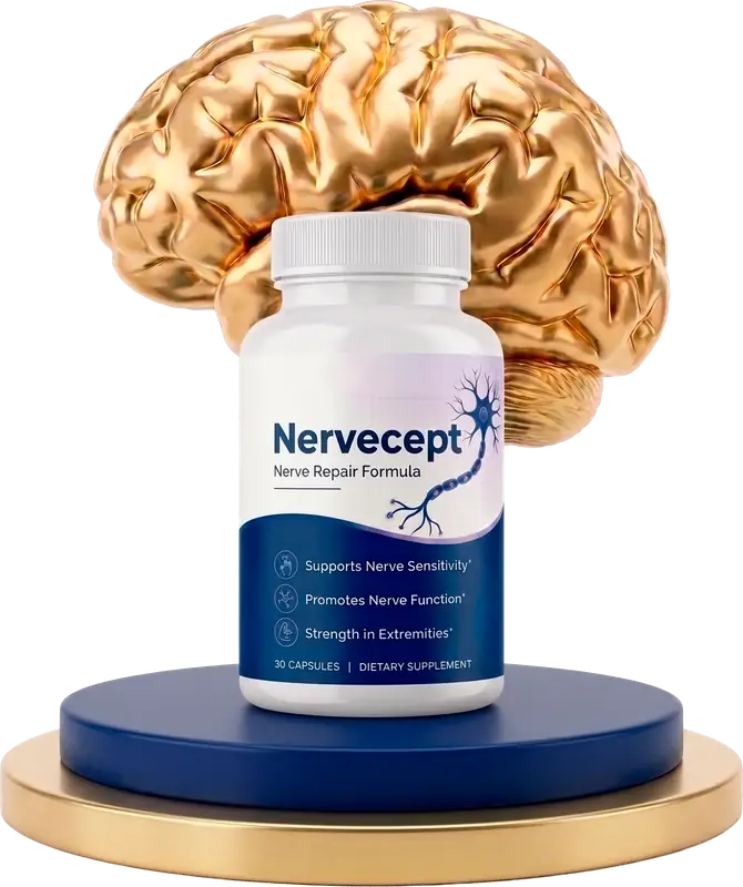 Nervecept nerve support formula bottle, 30 capsules dietary supplement